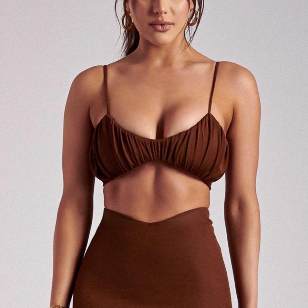 Meshki brown bralette top